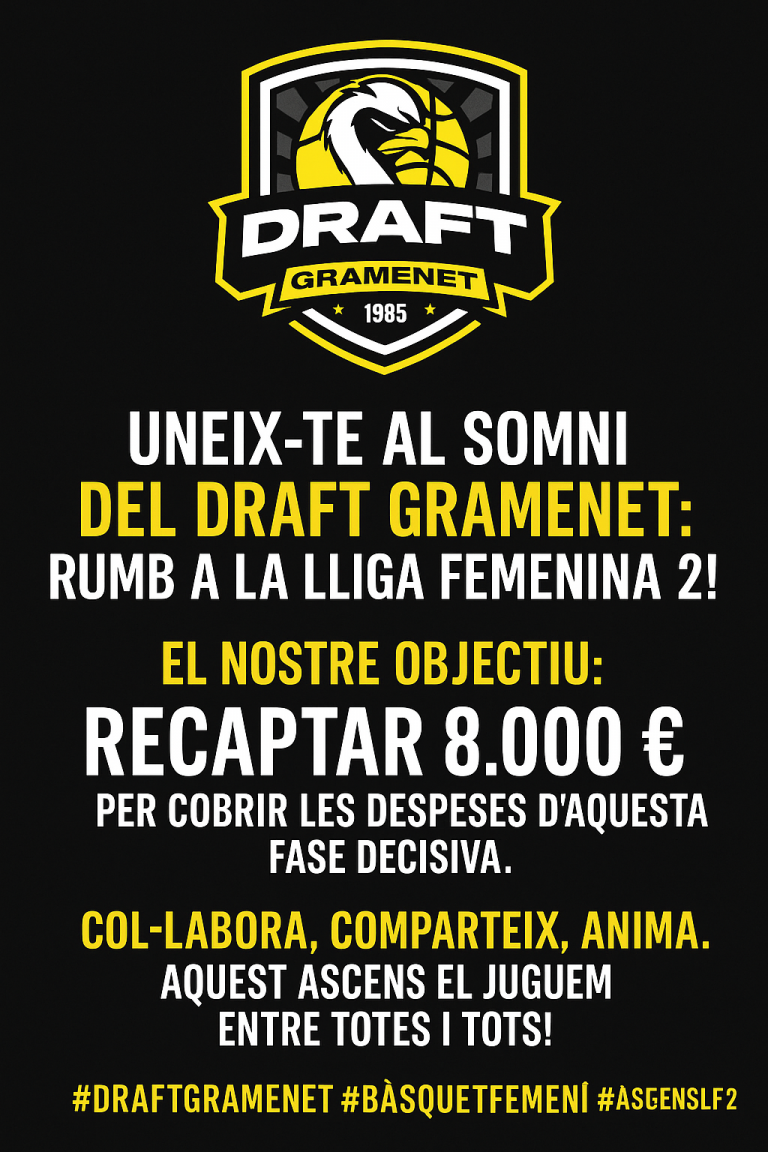 💛🏀 Uneix-te al somni del Draft Gramenet: rumb a la Lliga Femenina 2! 🖤